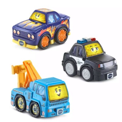 3 VEHICLES - vTech Go Go Smart Wheels ROADWAY HEROES Police Tow