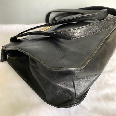 Gianni Versace Vintage Black Leather Shoulder Bag | eBay