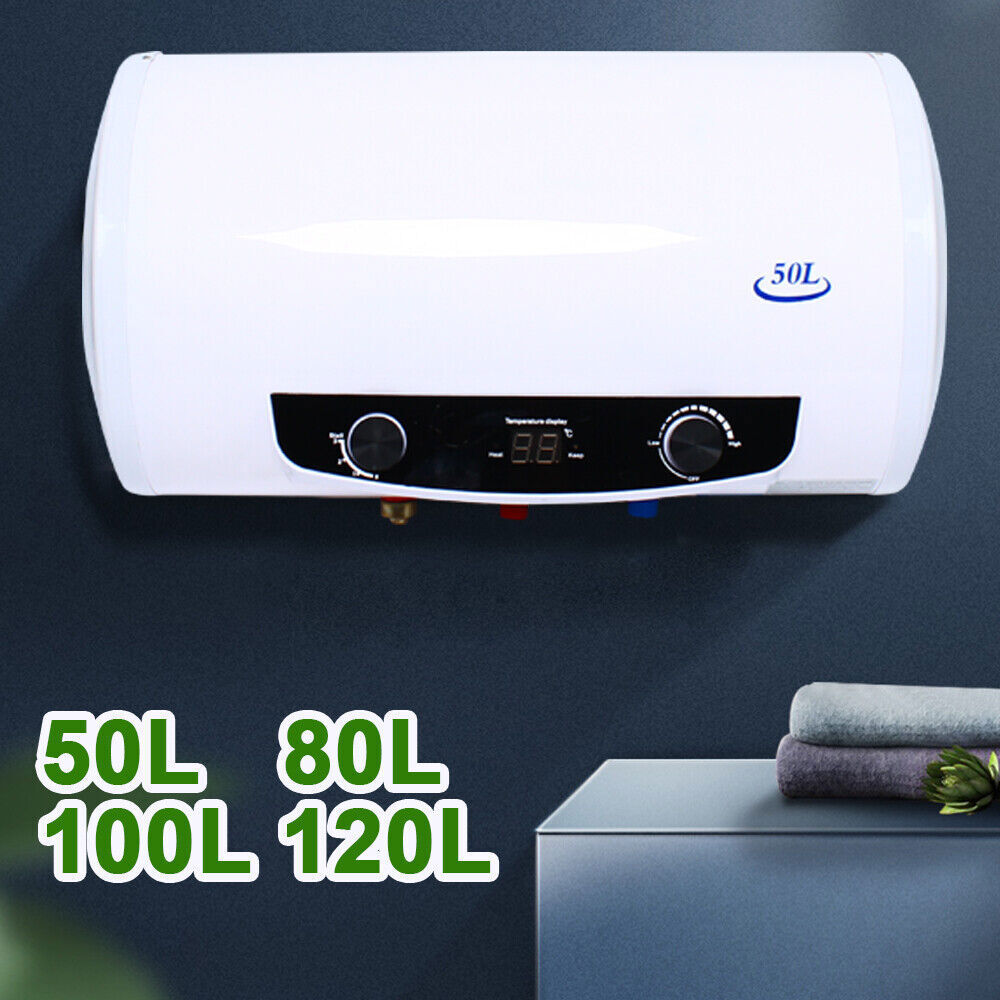 50/80L/100L/120L Electric Storage Hot Water Tank Horizontal Boiler w/Hand  Shower | eBay