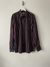 ETON Navy Stripe Classic Shirt 43 / 17 VGC