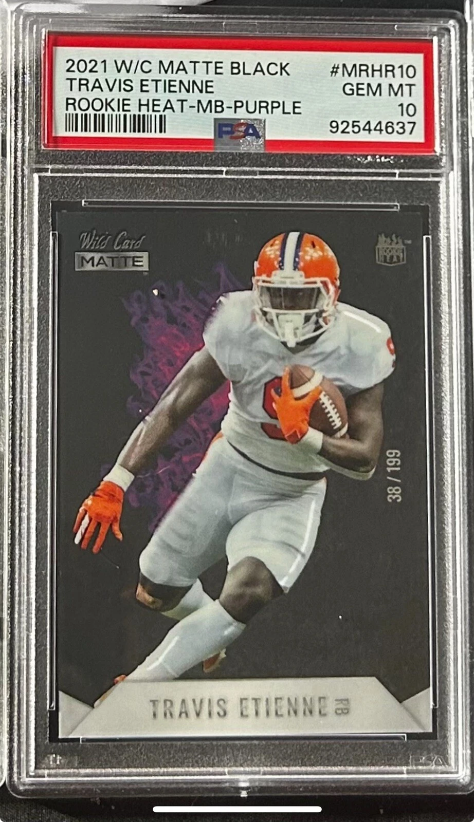 Travis Etienne Wild Card Matte Black Rookie Heat #MRHR10 Blue
