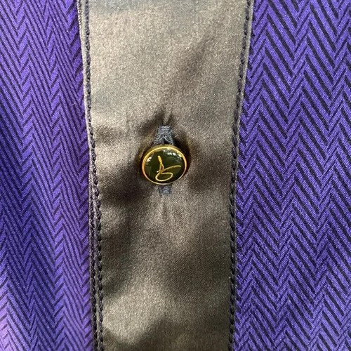 CAMISA DE SEDA GERLIN VINTAGE 2 TONOS CON 2 BOLSILLOS GRANDES HECHA EN ITALIA XLARGE - Imagen 4 de 5