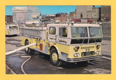 Feuerwehrauto Postkarte ~ Binghamton NY Engine No 5 - 1976 Ward LaFrance Pumpe