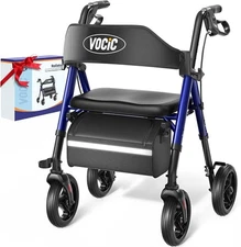 VOCIC Walkers for Seniors,Foldable Walker with 350 Pound, Pashion Blue New