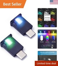 Mini USB Type C LED RGB Light Brightness Adjustable 8 Color Changeable for Ca...