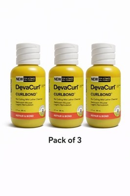 Deva Curl CurlBond Re-Coiling mid lather cleanser  3 oz Travel Size Set of 3