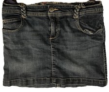 Tommy Hilfiger Girls Size 14 Denim Mini Skirt Dark Wash Stretch