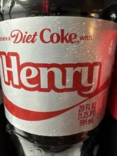 Share A Coke with   Henry    2025 Personalized Gift Coca Cola Bottle 20oz Diet