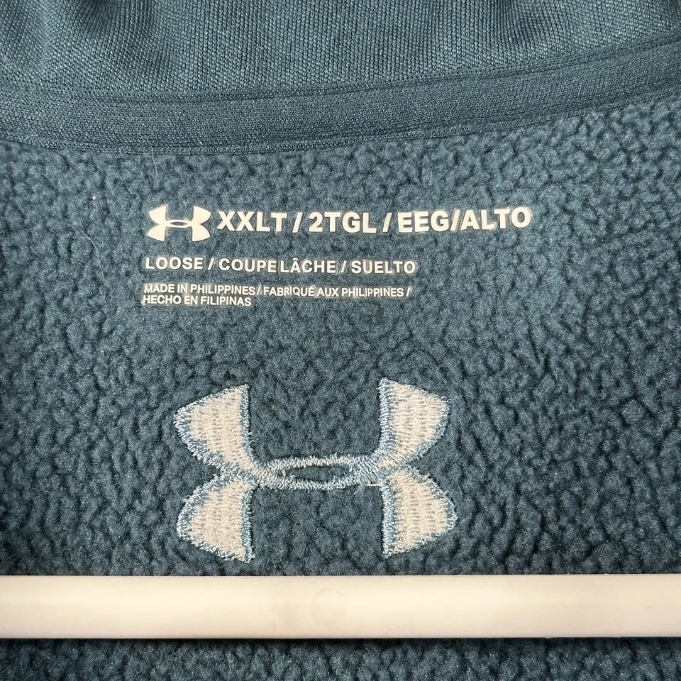 Suéter Under Armour Storm Para Hombres XLT Verde Azulado Rendimiento Suelto Coldgear 1/4 Cremallera Foto 3 de 4
