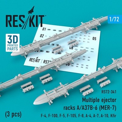 ResKit RS72-0341 - 1:72 Multiple ejector racks A/A37B-6 (MER-7) (3 pcs) (F-4, F-