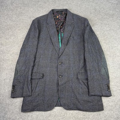 Paul Smith Blazer Herren 42R Blau Kariert Wolle Tweed Soho Fit Sakko Made In Italy
