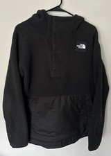 The North Face Hoodie Black Side Zip Jacket Pockets Medium Pullover Snaps Women