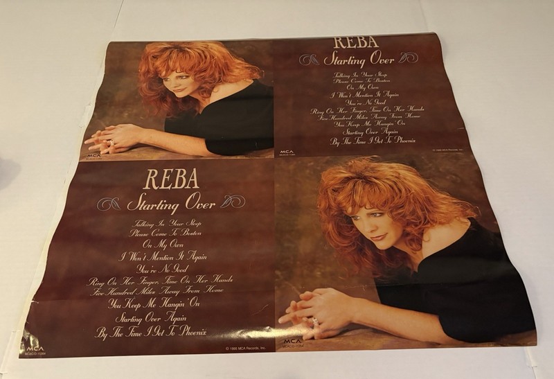 REBA - Starting Over 24”x24” 1995 Vintage Promo Poster EX+ Country