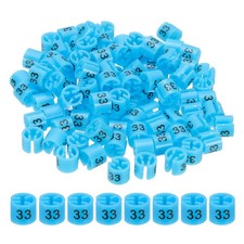 100 Pcs Clothes Hanger Marker Number 33 Tag Fit 3mm Rod Garment Size Tag Blue