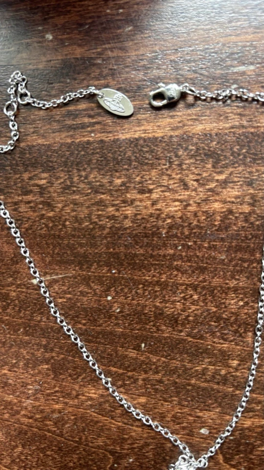 Authentic + New Vivienne Westwood Silver Small Orb Necklace - Image 2 of 2