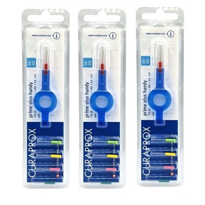 3x  Curaprox Halter Prime Plus Handy Holder 409 mit CPS Bürsten 0,6mm bis 5,0mm