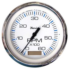 Faria 33832 Chesapeake Tachometer Gauge with Hourmeter Gas-White SS, 4