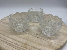 Shannon Crystal Designs Of Ireland Set 3 Small Cut Glass Bowls Diamond Dessert