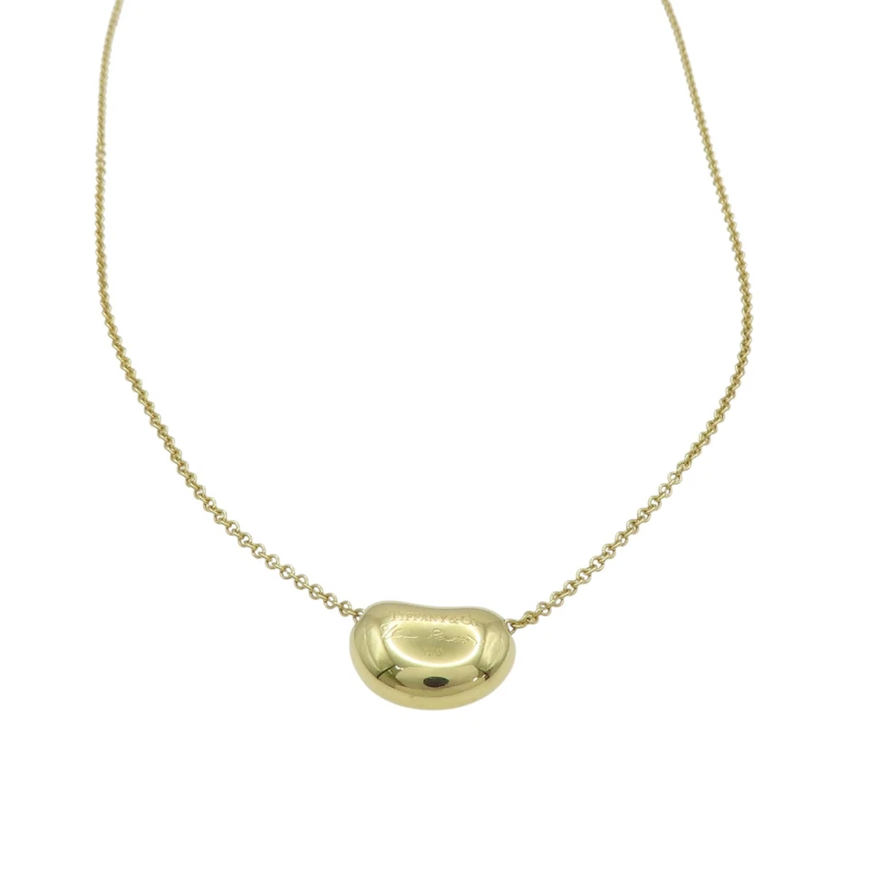 Tiffany & Co Elsa Peretti Bean Pendant Necklace 18k Yellow Gold - Image 2 of 4