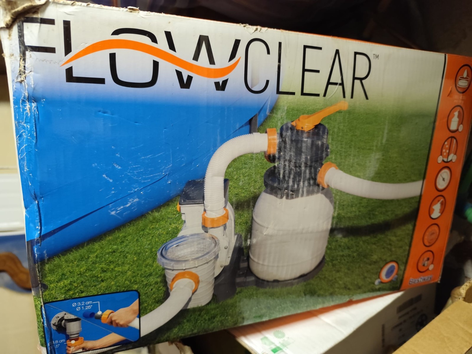 Bestway Flowclear - Filtro a sabbia con timer, 5,678 l/h, colore: Grigio