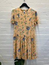 Vintage draped floral summer dress UK 12
