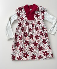 Girls TEA Size 4 collection Kichi floral long sleeve dress Red Cotton