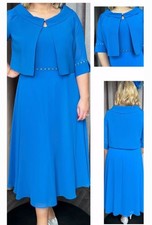 Lizabella Size 16 Blue Dress & Jacket Size 16 Rrp £389 Mother Of The Bride