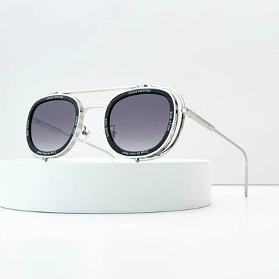 LOUIS VUITTON クリスタル灰皿 Louis Vuitton Z2213U Pilot Sunglasses Silver Frame Gray Lens