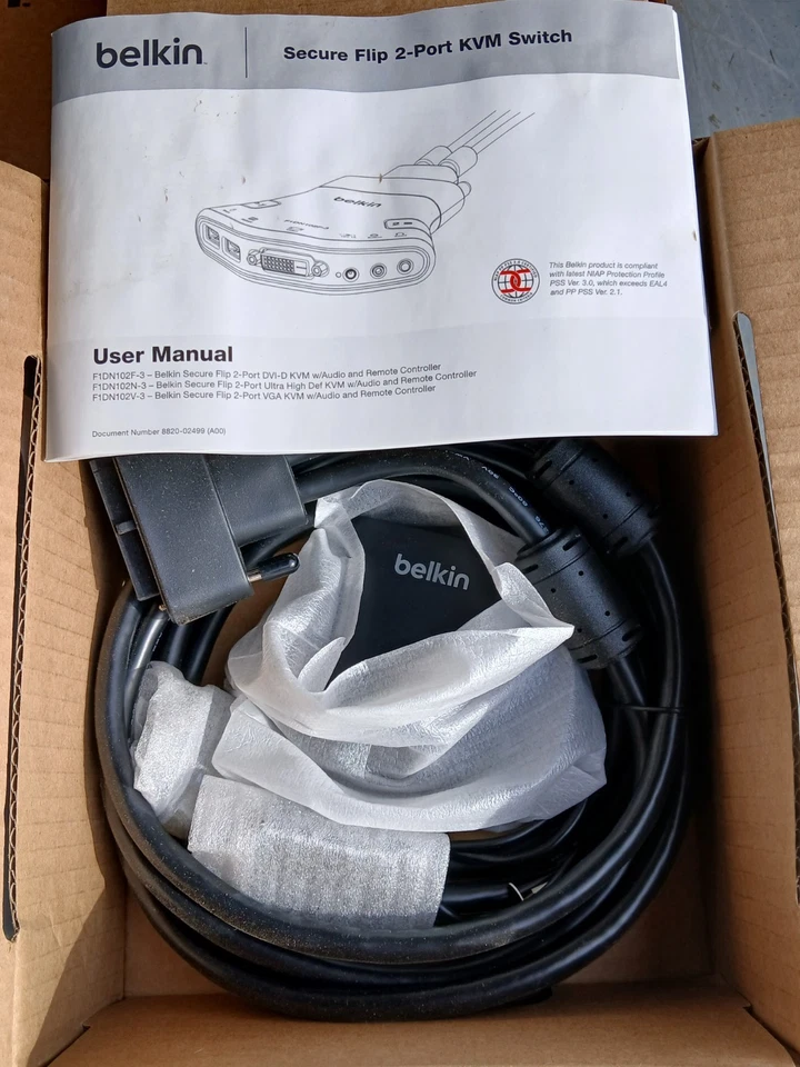 (5) Belkin F1DN102F-3 - 2-Port DVI-D Single Link KVM w/ Audio PP3.0 (Open Box) - Image 4 of 4