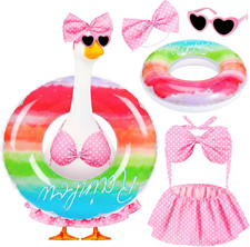 Porch Goose Summer Outfit, 23 Inch Hawaiian Bikini Costume, Accessories Include