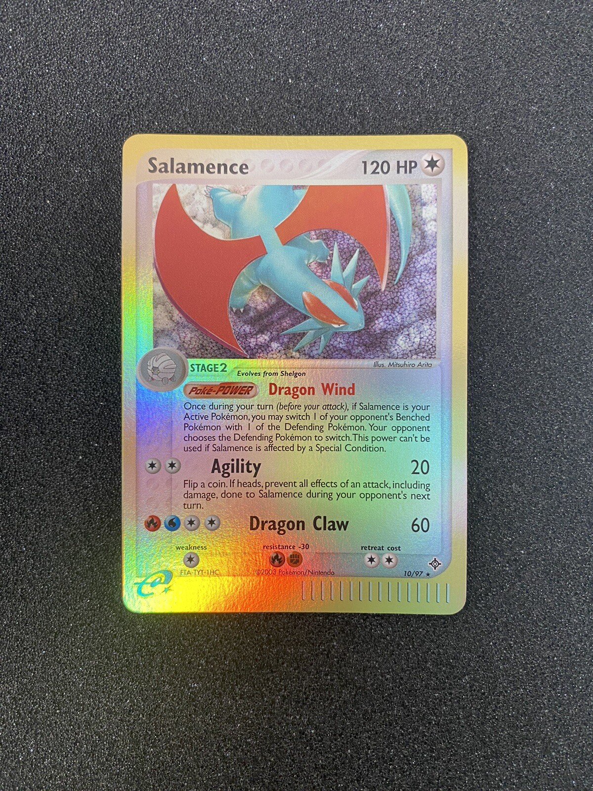 2003 Pokemon SALAMENCE Ex Dragon REVERSE HOLO Foil Rare Card 10/97 e-Reader NM