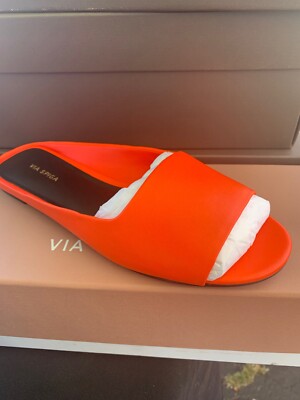 Via Spiga Women's HANA Slide Sandal, hot Orange Leather, 6 Medium US 727694375411 | eBay