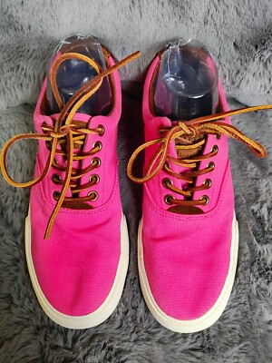 Polo Ralph Lauren Vaughn Men Sneakers 7.5D Pink Canvas Lace  display picture 3