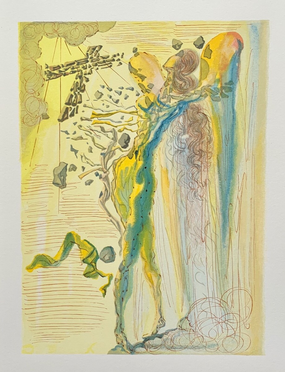 Salvador Dali 1960 DIVINE COMEDY PARADISE #12 Color Woodcut Wood