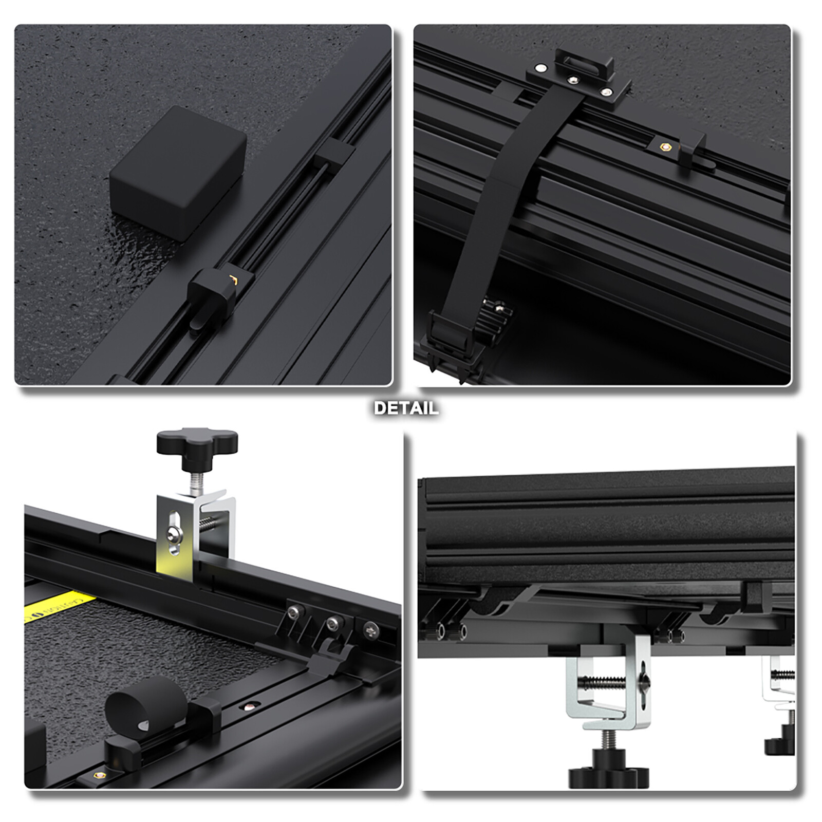 5FT FRP 4-Fold Hard Bed Tonneau Cover For 2019-2024 Ford Ranger Low Profile