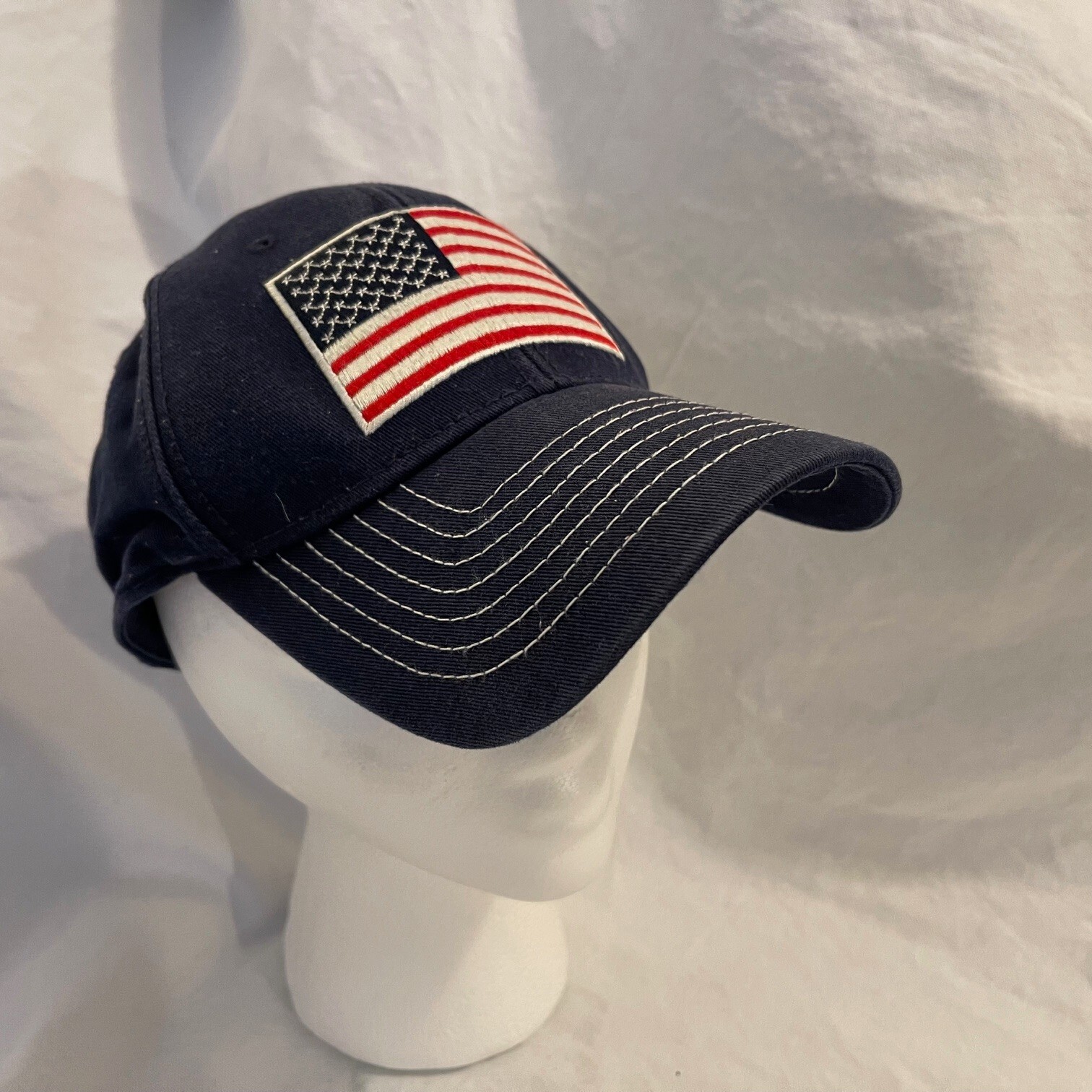 Old Navy American Flag USA Ball Cap Hat Snapback Blue One Size