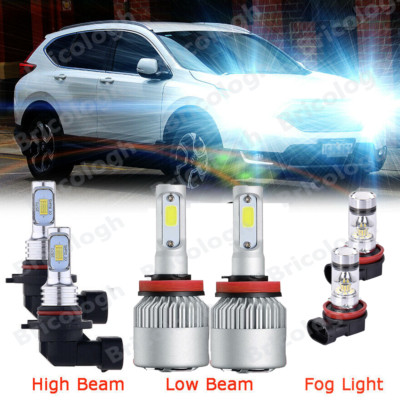 SHENKENUO 6000K LED Headlight Kit For Honda CR-V 2015-2020 - Hi/Low Beam (9005/H11) & Fog Light (H11) 6 Bulb Set, IP67
