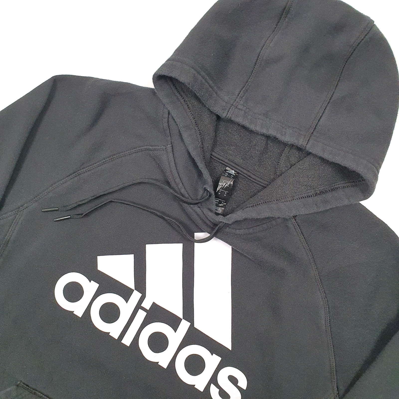 Mens ADIDAS Cotton Hoodie Jumper Sweatshirt M image 2