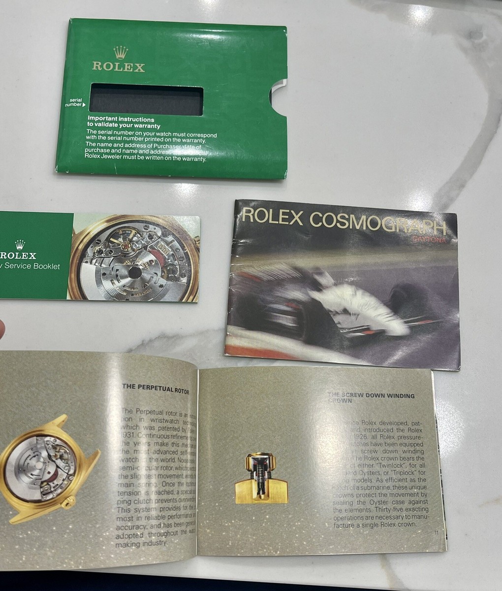 Authentic Rolex ZENITH Daytona Booklet Manual SET 16528 16520