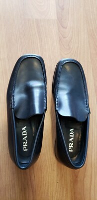 Prada Black Leather Mens Loafers Sz US 7 MENS PRADA LOAFER BLACK LEATHER SHOES SZ 7 USA UK 5.5 | eBay main image 4