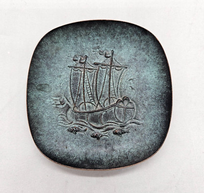 Cast Iron Wall Decor Sailing Vessel Boat Maritime Nautical Square Plate Marine