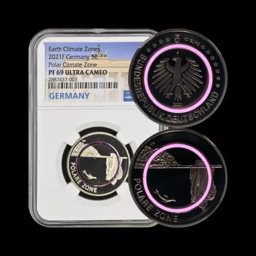 GERMANY. 2021, 5 Euro - NGC PF69 - Top Pop 🥇 Polar, Stuttgart, Polymer