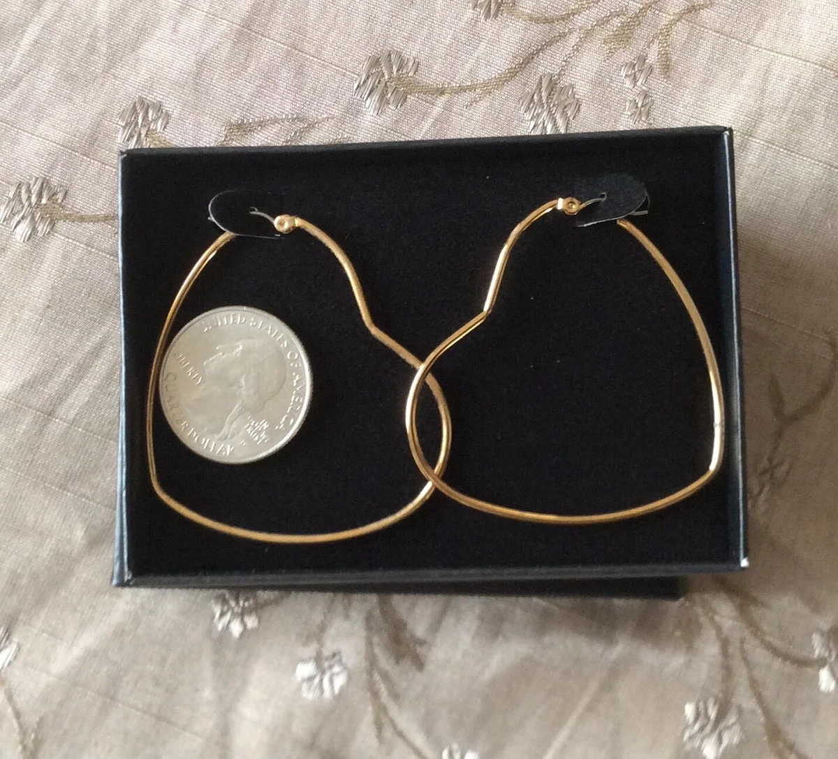 Pendientes Aro Criollo Corazón Pendientes De Aro Criollo Corazón Oro Sobre Plata Esterlina 9 Quilates, Marca Old English Jewellers, 20x15 Mm Regalo Mujer Elegante