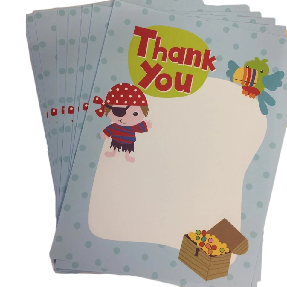 Pack of 40 Boys Pirate Thank You Sheets and Envelopes by Carlton Cards - Image 3 of 4