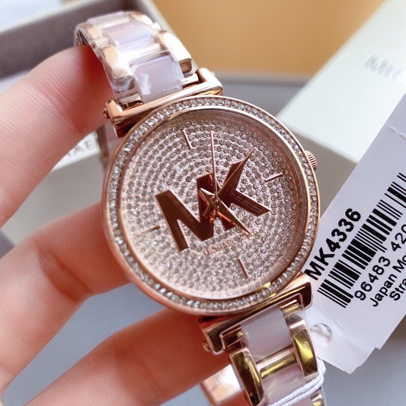 NEW AUTHENTIC MICHAEL KORS SOFIE ROSE GOLD BLUSH PINK CRYSTAL