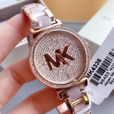 NEW AUTHENTIC MICHAEL KORS SOFIE ROSE GOLD BLUSH PINK CRYSTAL WOMEN MK4336 WATCH