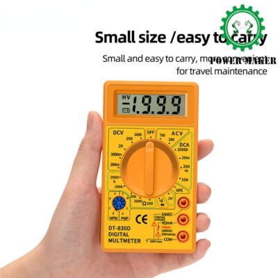 DT830D Mini Digital Multimeter Voltmeter Voltage Ampere Ohm Tester DC AC Ammeter