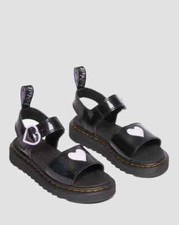DR. MARTENS JUNIOR MARLOWE GALAXY SHIMMER HEART SANDALS Kids Girls US Size 7Y