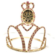 Royalty Miss Tall Pink Rhinestone Pageant Tiara Crown