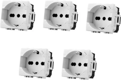 VIDOELETTRONICA 5 Pezzi Presa Interruttore Shuko Pulsante Compatibile Matix 10/16A